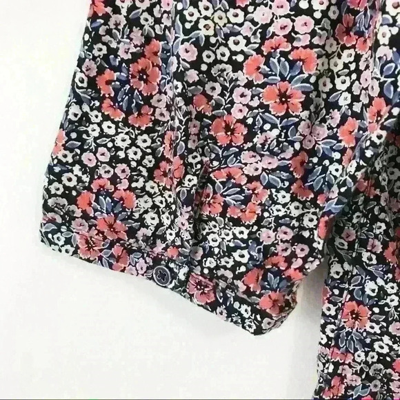 L.L. Bean Floral 3/4 Sleeve Pullover Blouse - Picture 3 of 9